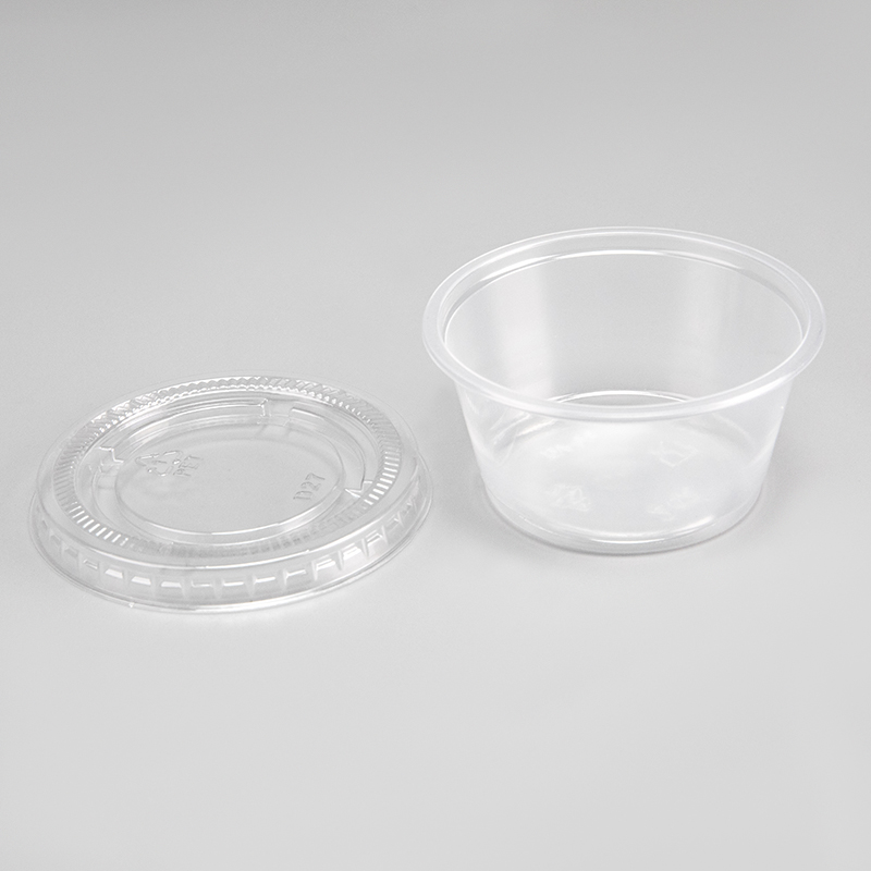 Pahar cu sos din plastic PP transparent sau negru de 2,0 oz